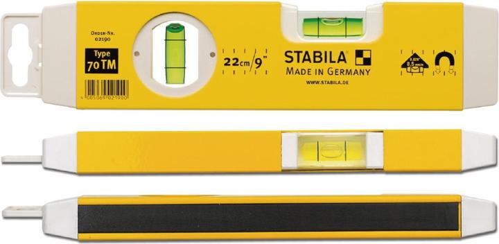Actual product image Stabila Torpedo Spirit Level Type 70 TM Magnet System (23.50 cm)