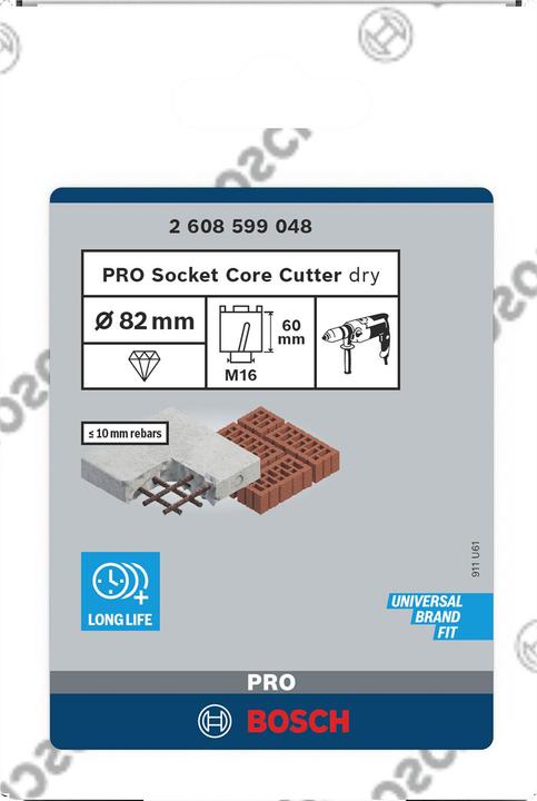 Produktbild Bosch Professional Zubehör PRO Socket Trockenbohrer, 82 x 60 mm, M16-Gewinde (82 Millimeter)