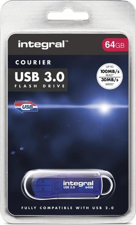 Image du produit USB3.0 DRIVE COURIER UP TO R-100 W-30 MBS Clé USB USB type A 3.2 Gen 1 (3.1 Gen 1) (64 Go, USB-A)