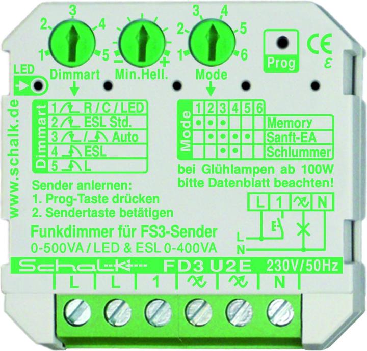 Actual product image Schalk SCHAL FD3 U2E Radio universal dimmer 230VAC UP also for LED/ESL