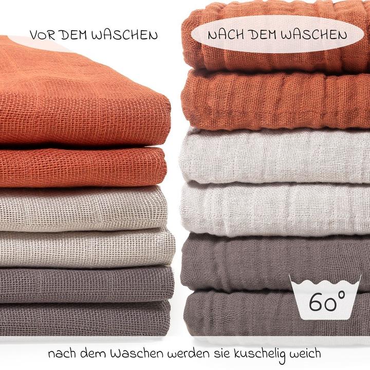 Actual product image Makian Mullwindeln & Mulltücher Mullwindel / Mulltuch 6er Pack 70 x 70 cm (70 cm, 70 cm)