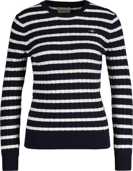 Actual product image GANT Stretch Cotton Cable Stripe C-Neck (S)