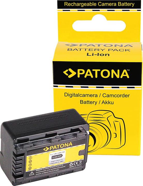 Actual product image Patona Battery f. Panasonic VW-VBK180 VBK180-K VBK180 + REMAINING DISPLAY (Camera battery)