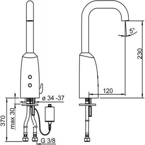 Thumbnail - Hansa, Badarmatur, HANSAELECTRA Waschtischarmatur, Batteriebetrieb, Bluetooth, Ausladung 120 mm