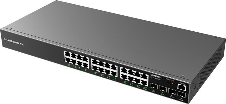 Actual product image Grandstream GWN7803, Managed Switch, 24x Gigabit ports, 4x SFP, L2 layer