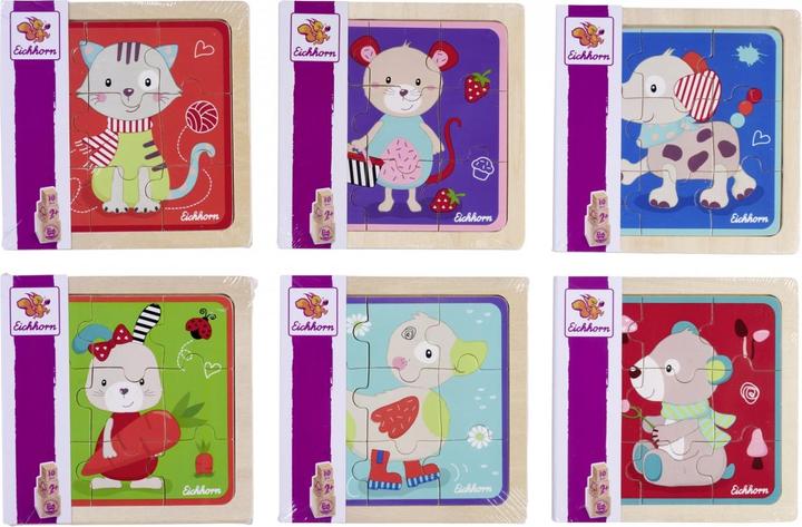 Actual product image Eichhorn EH Inlay puzzle Friends, 6-sort. (9 pieces)