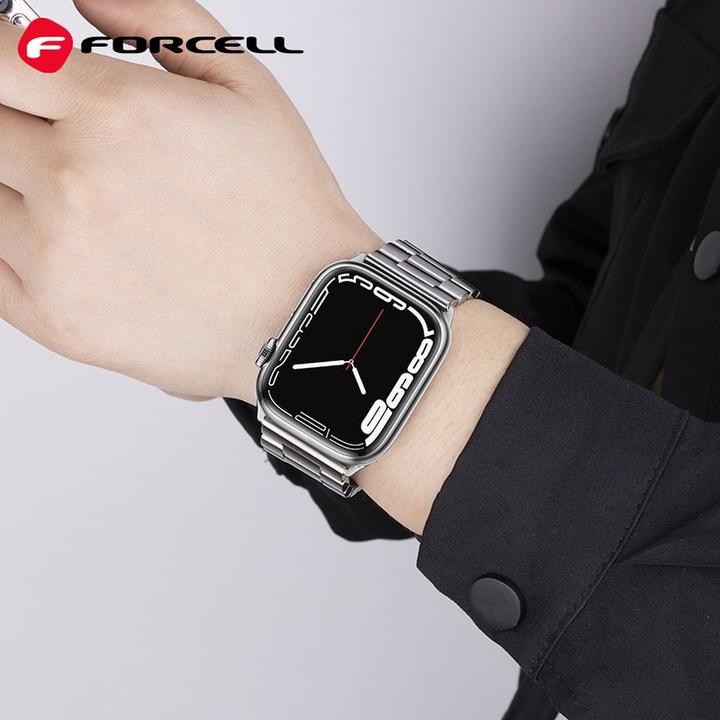 Actual product image Forcell Strap F-DESIGN FA10 stainless steel strap for APPLE Watch 38 / 40 / 41 mm silver (Stainless steel)