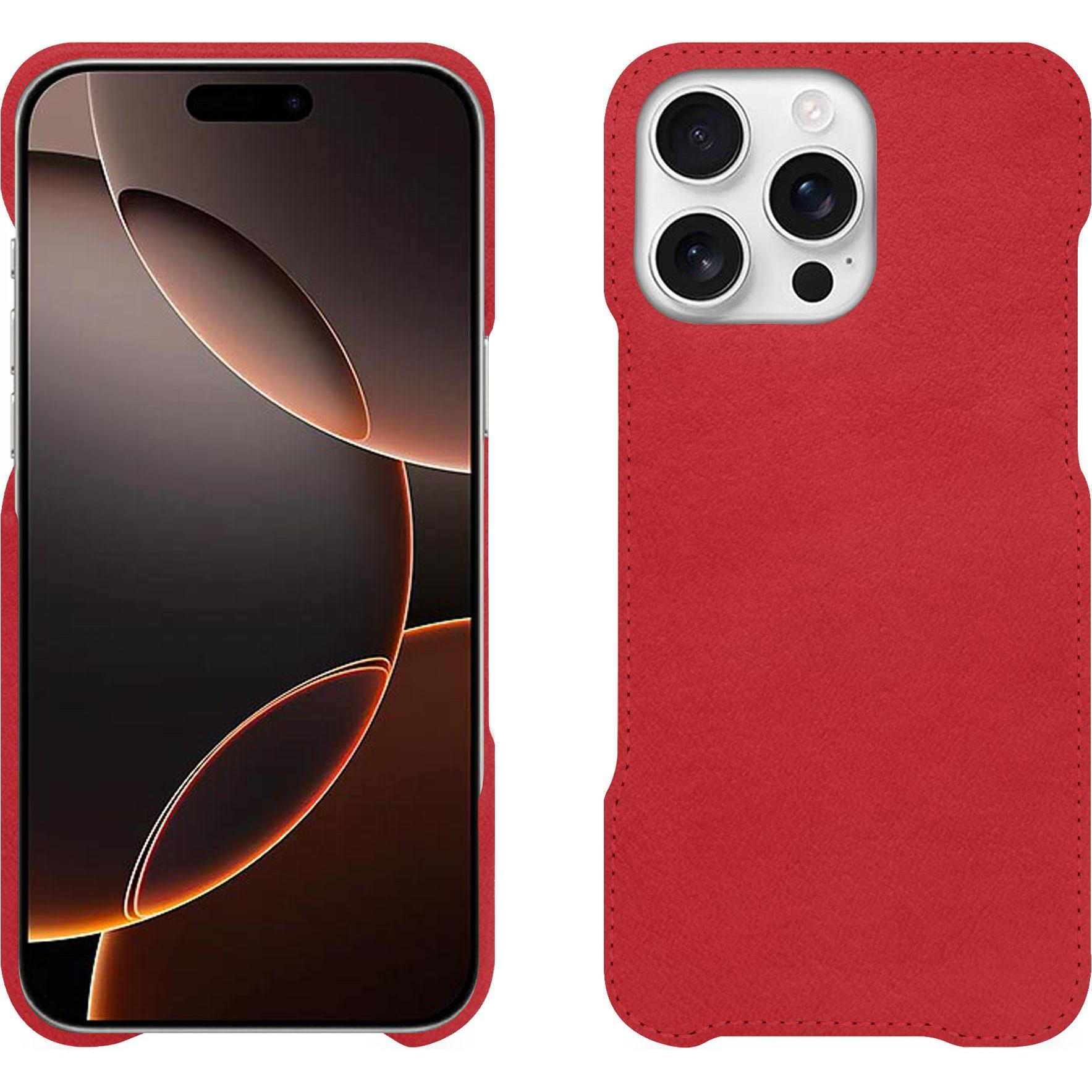 Noreve Lederschutzhülle (Apple iPhone 16 Pro), Smartphone Hülle, Rot