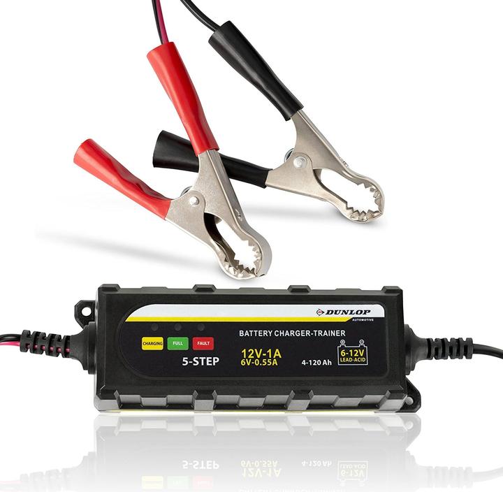 Actual product image Dunlop charger (12V, 6V, 1 A)