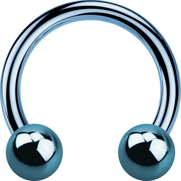 Image du produit Star Piercing Circular Barbell bleu clair avec deux boules (sans laiton, Titane)