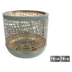 Portacandele, Windlicht Heidi L Grün/Gold Metall 19X19X19Cm (19 x 19 x 19 cm)