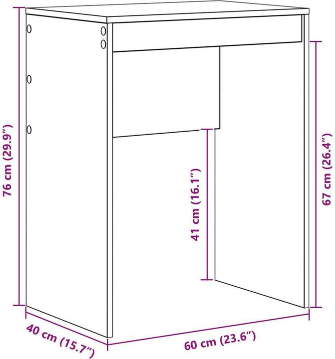 Immagine prodotto VidaXL Scrivania artigianale in rovere 60 x 40 x 76 cm Slim (60 x 40 x 76 cm)