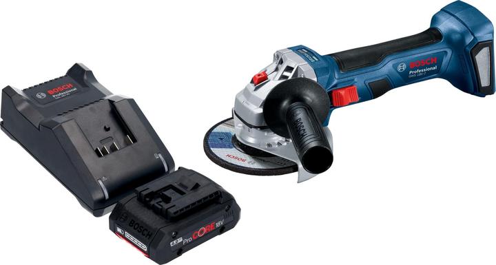 Bosch Professional GWS 18V-7 Professional Akku Winkelschleifer 18 V 115 mm Brushless + 1x ProCORE Akku 4,0 Ah + (115 mm)
