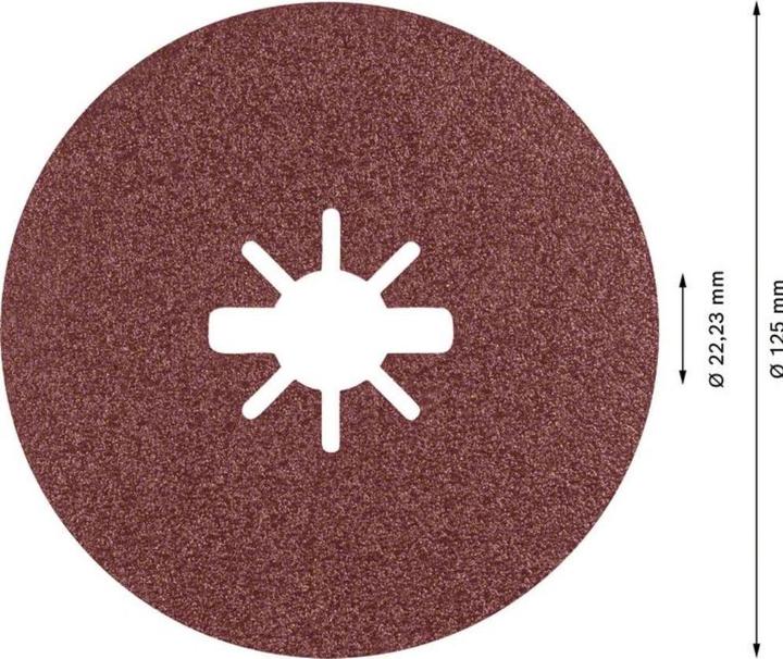 Actual product image Bosch Professional Zubehör EXPERT R781 Prisma Ceramic X-LOCK fibre disc, 125 mm, 22.23 mm, G 80 (80)