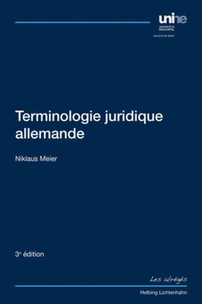 Image du produit Terminologie juridique allemande (Allemand, Français, Niklaus Meier)