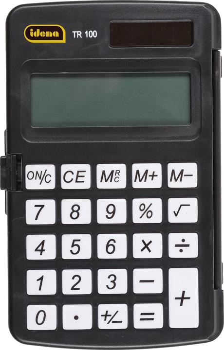 Actual product image Idena Pocket calculator TR100 solar black 8-digit display (Solar cells)
