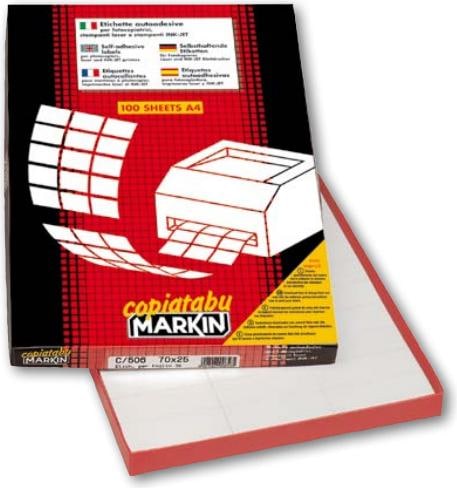 Actual product image Markin C567 Self-Adhesive Labels White Rectangle Permanent 1000 Pieces - Self-Adhesive Labels (White