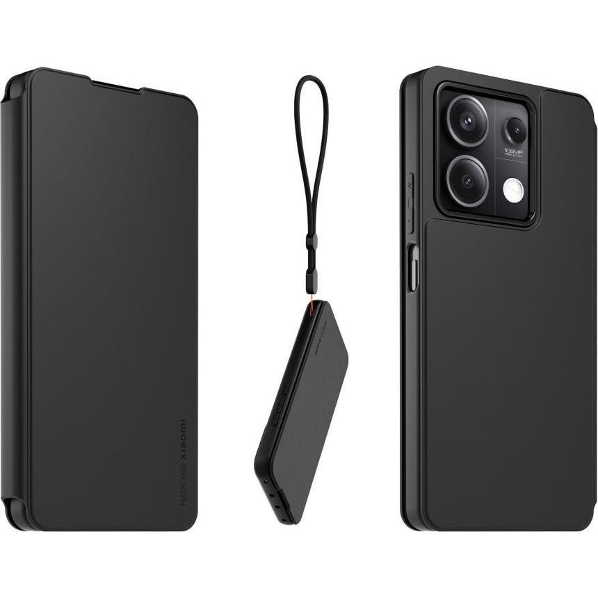 Xiaomi Made for Bookcase with Necklace für Redmi Note 13 5G - black (Xiaomi Redmi Note 13), Smartphone Hülle, Schwarz