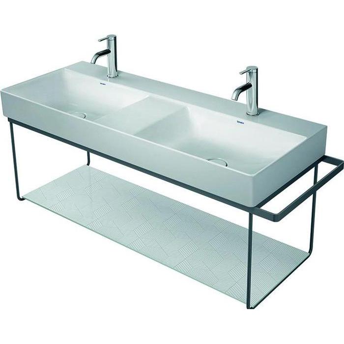 Duravit, Waschbeckenunterschrank, Metallkonsole DURASQUARE wandh für Waschtisch 235312 schwarz matt (126.5 x 45 x 79 cm)