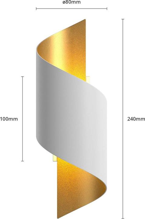 Actual product image Lindby Metal LED wall lamp Desirio, white-gold (330 lm, G9)