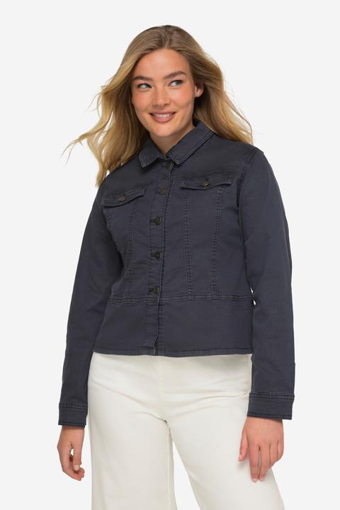 Produktbild Laurasøn Jeansjacke, Hemdkragen, Zierbänder, Langarm (S)