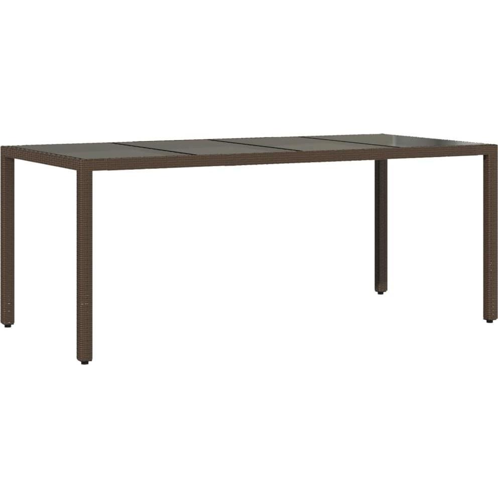 VidaXL, Gartentisch + Balkontisch, Gartentisch mit Glasplatte (90 cm)