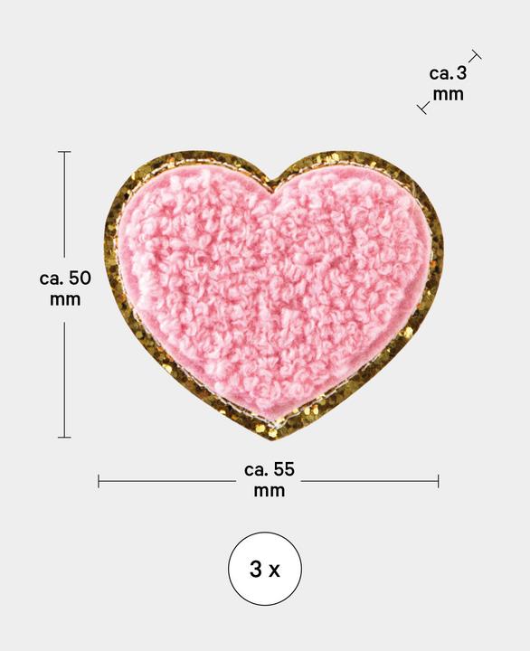 Actual product image I Am Creative Iron on patch heart (3 pcs., 5 x 5.50 cm)