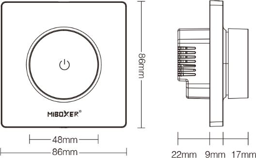 Produktbild Milight Drehdimmer UP Weiss Zigbee 3.0 + 2.4G