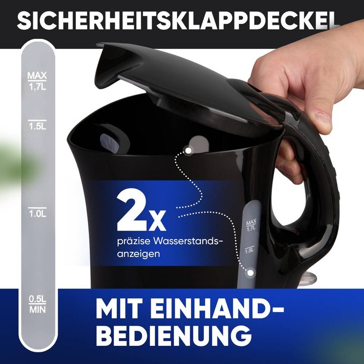 Produktbild Bomann Clatronic Wasserkocher schwarz WK 3819 (1.70 l)