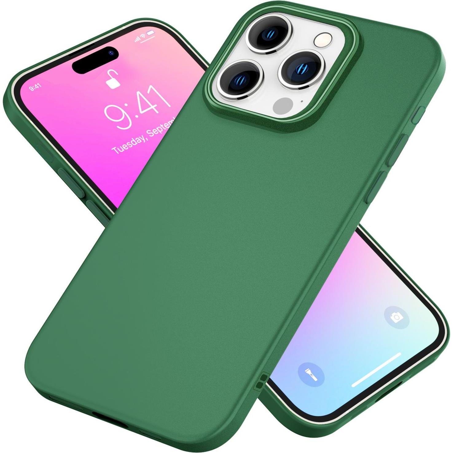 Nalia Matt Silikon Hülle (Apple iPhone 16 Pro Max), Smartphone Hülle, Grün