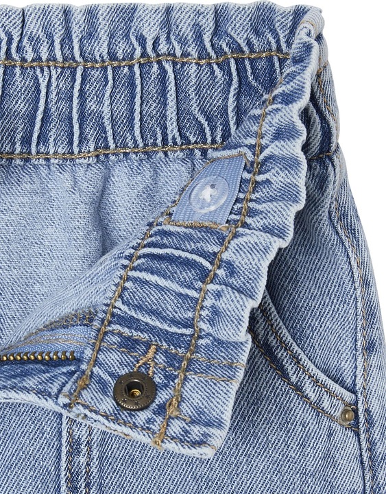 Actual product image Vertbaudet Wide girls' jeans in a worker style (98)