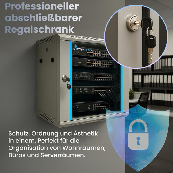 Immagine prodotto Extralink EX.8581 armadio rack 9U a parete Grigio (9 HE, Rack da 19 pollici)