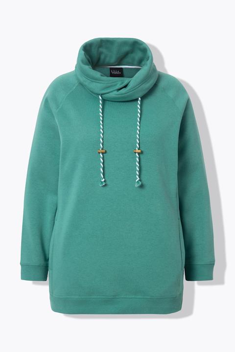 Actual product image Ulla Popken Drawstring Collar Long Sleeve Sweatshirt (54)