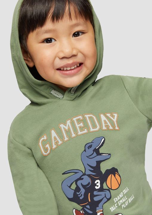 Produktbild s.Oliver Sweatshirt Kapuzen-Sweatshirt mit gummiertem Print (140)