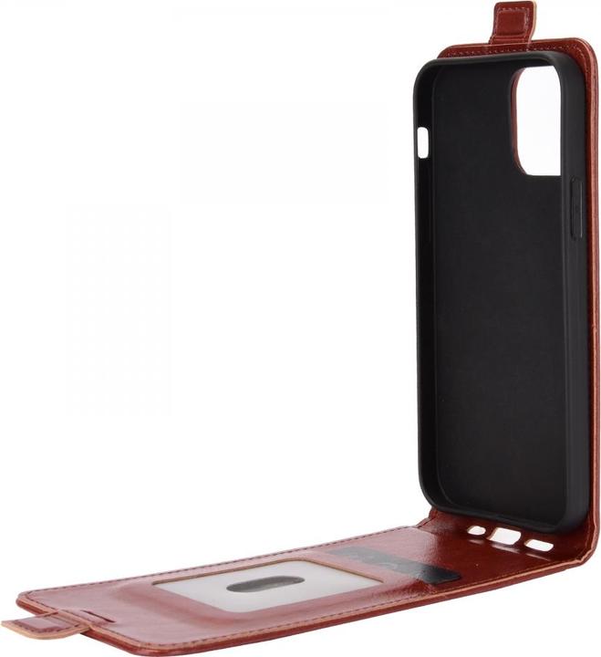 Produktbild Screenguard iPhone 12 Pro Leder Hülle Ledertasche aufklappbar nach unten (Apple iPhone 12 Pro)