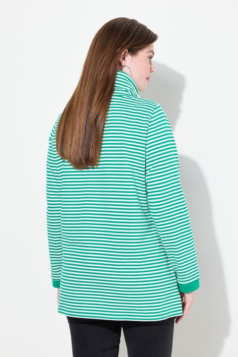 Produktbild Ulla Popken Sweatshirt, Ringel, Classic, Stehkragen, Langarm (56)
