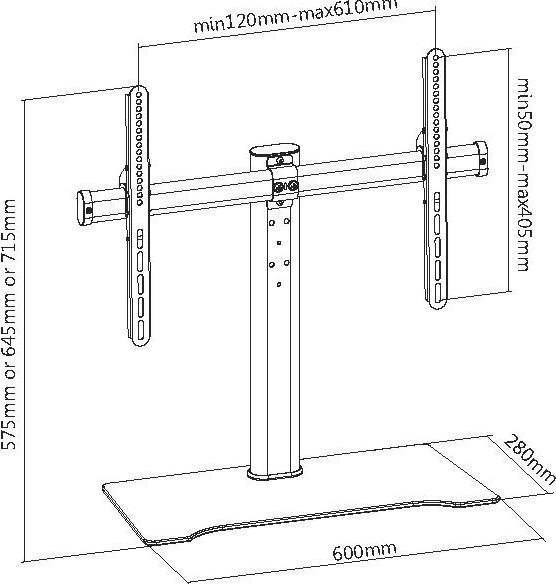 Produktbild equip Tischfusshalterung (Tisch, 55", 40 kg)