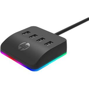 HP DHC-CT120 nero / hub USB / RGB / 4X USB-A 3.0 (USB-A, 4 porte), Docking station + Hub USB, Nero