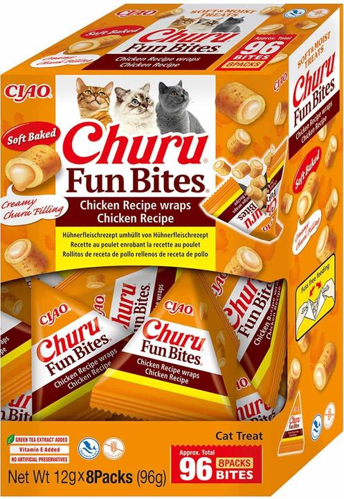 Inaba CAT FUN BITES CHICKEN RECPIE 8x12g (96g) (Adult, 8 Stk., 12 g)