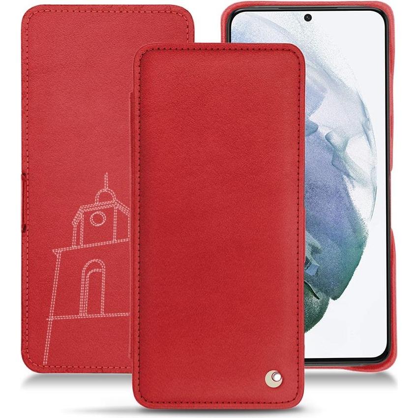Noreve Lederschutzhülle horizontal (Samsung Galaxy S21+), Smartphone Hülle, Rot