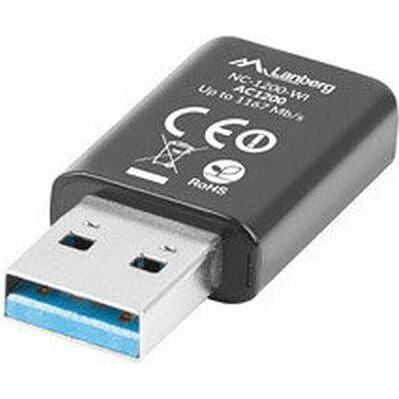 Lanberg Nero Nc-1200-Wi Scheda Di Rete Wlan 5000 Mbit/S (Usb, Usb 2.0), Adattatore Di Rete,