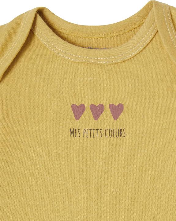 Image du produit Vertbaudet Collection Bio : Lot de 3 bodies bébé manches longues à enfiler, coeurs (56)