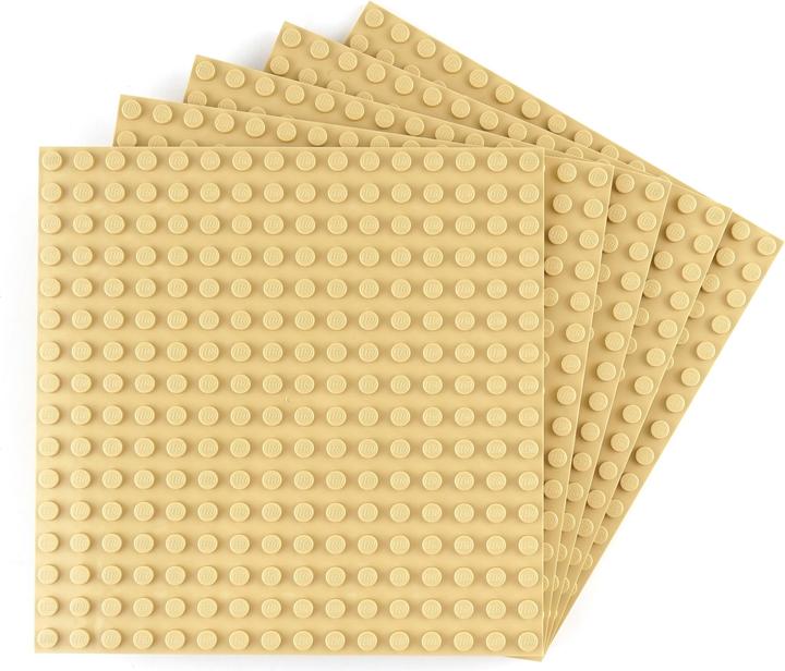 Actual product image LEGO 16x16 Building Plates tan Plates - Buildable on Both Sides - Tan 91405 Quantity 12x (91405, LEGO Accessories)