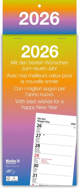Biella Tear-off calendar week (10.5 x 21 cm, Hardcover, German)
