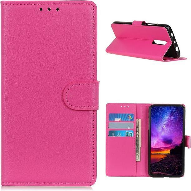 Thumbnail - MU Classic Litchi Leder Bookcover Series (Nokia 2.4), Smartphone Hülle, Rosa