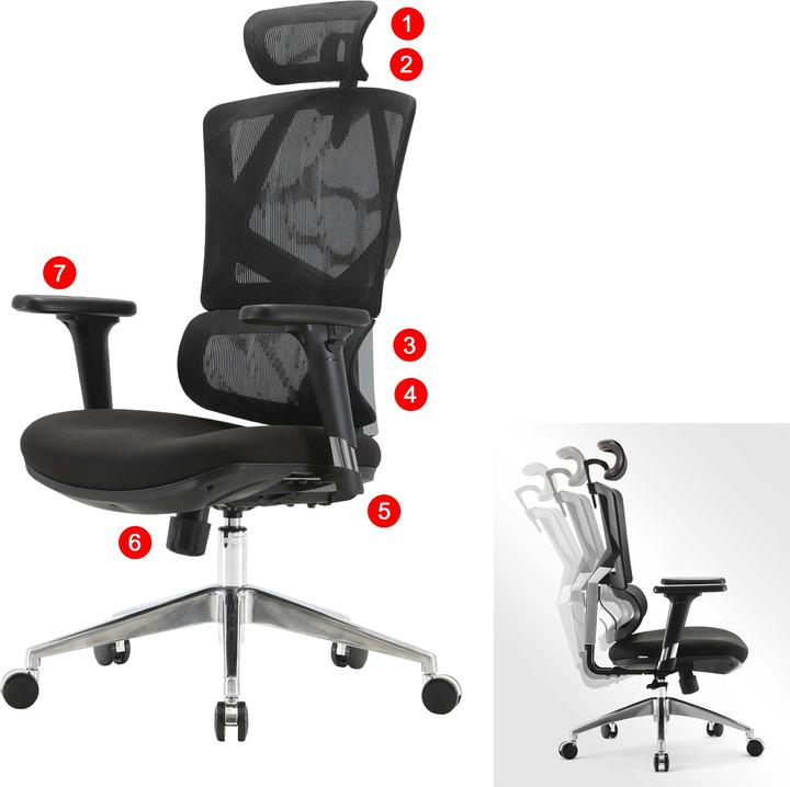 Produktbild Sihoo Bürostuhl mit Lendenwirbelstütze