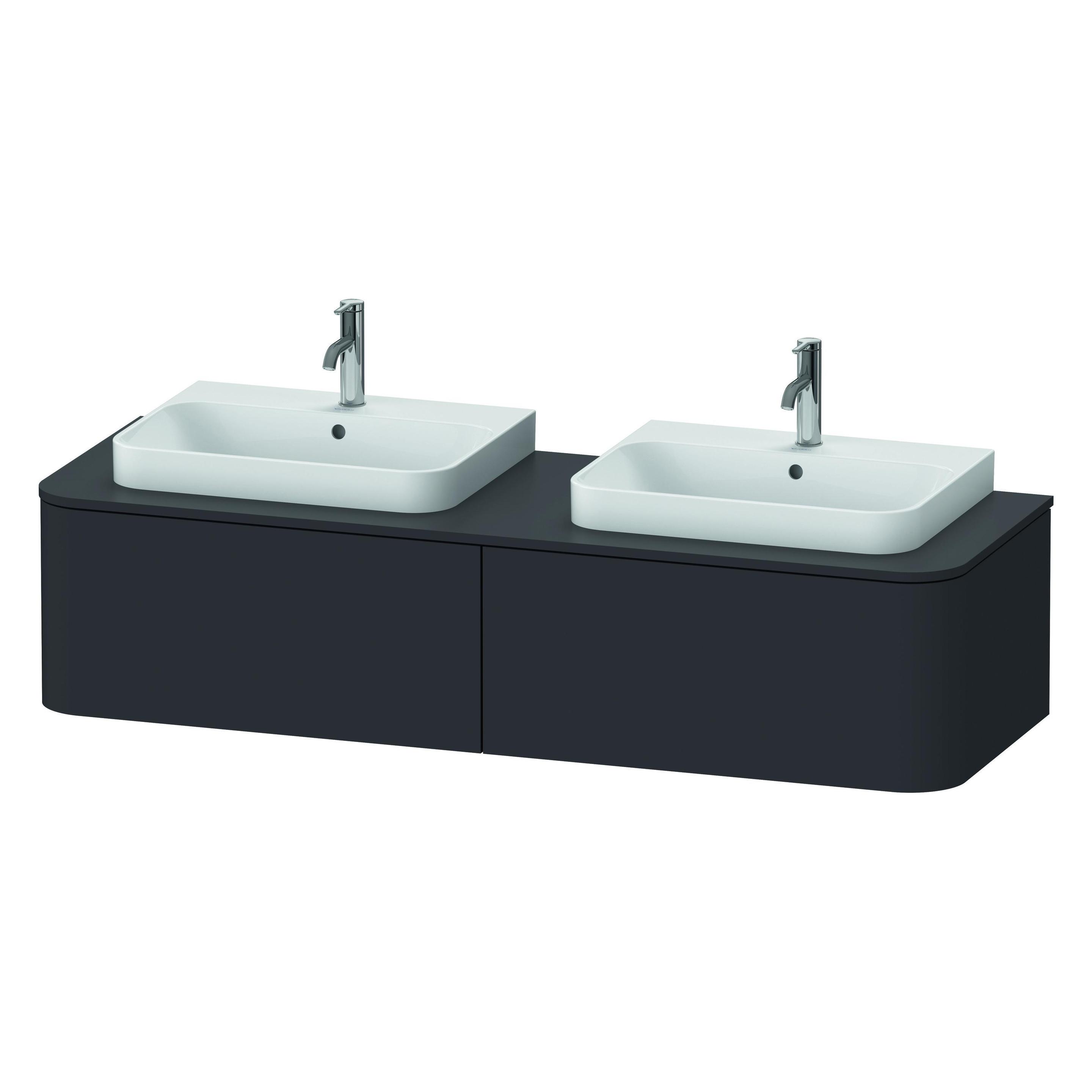 Duravit Grau Waschbeckenunterschrank, Waschtischunterschrank Happy D.2 Plus Wandhngend Mit 2 Auszgen Fr Becken Beidseitig 160 (160 X 55 X 35 Cm)
