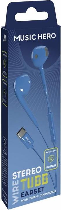 Produktbild SBS MUSIC HERO TUBB Stereo In-Ear Headset mit USB-C-Kabel blau (Kabelgebunden)