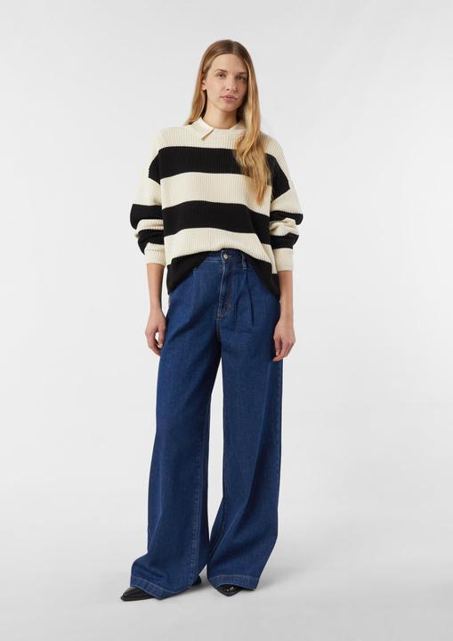 Produktbild Comma Strickpullover Relaxed Strickpullover aus Baumwolle in Rippstruktur (XS)