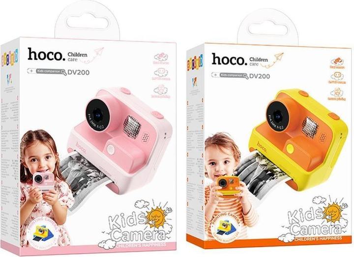 Productafbeelding Hoco Headphone with microphone digital kids camera with printer DV200 pink